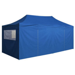 Berkfield Professional Folding Party Tent With 4 Sidewalls 3X6 M Steel Blue - thumbnail 4