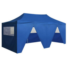 Berkfield Professional Folding Party Tent With 4 Sidewalls 3X6 M Steel Blue - thumbnail 2