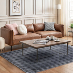 Deluxe Faux Fur Rug In Charcoal - thumbnail 3