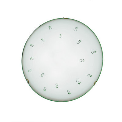 Luminosa Lighting Luminosa Nonna Glass Decorative Flush Ceiling Light 2 Light Antique Brass - image 1