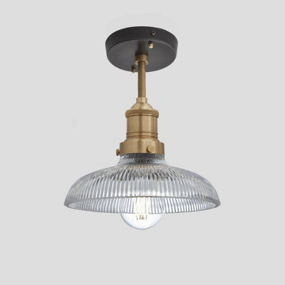 Industville Brooklyn Glass Dome Flush Mount, 8 Inch, Brass Holder - image 1