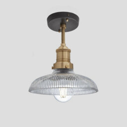 Industville Brooklyn Glass Dome Flush Mount, 8 Inch, Brass Holder - thumbnail 1
