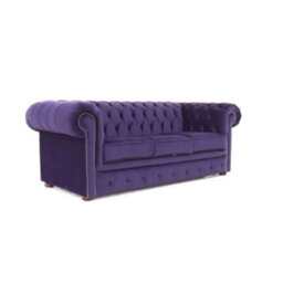 Chesterfield 3 Seater Malta Amethyst Purple Real Velvet Sofa In Classic Style - thumbnail 5