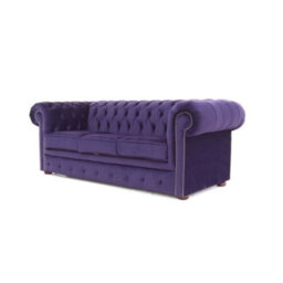 Chesterfield 3 Seater Malta Amethyst Purple Real Velvet Sofa In Classic Style - thumbnail 4