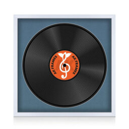 "16X16"" White Classic Vinyl Record Frame With Pompadour Mount For 12 Inch Lp Disc - Ak Frames" - thumbnail 1