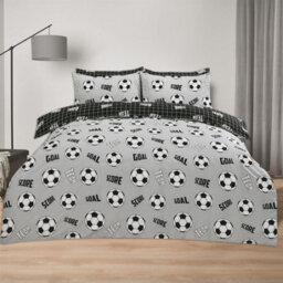 OHS Football Duvet Cover Set Reversible Kids Bedding Quilt Pillowcase, Grey - Double - thumbnail 3