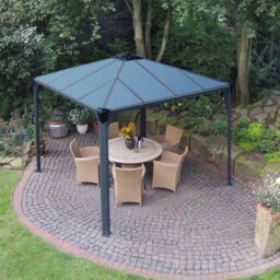 Xample Palram Canopia Palermo 3X3M Aluminium Gazebo With Heat Block Polycarbonate Roof, Built-In Gutters, Uv & Weather Resistant - thumbnail 7