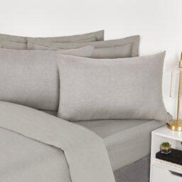 Ohs 10 X Soft Polycotton Housewife Pillowcase Set, Silver - 50 X 75Cm