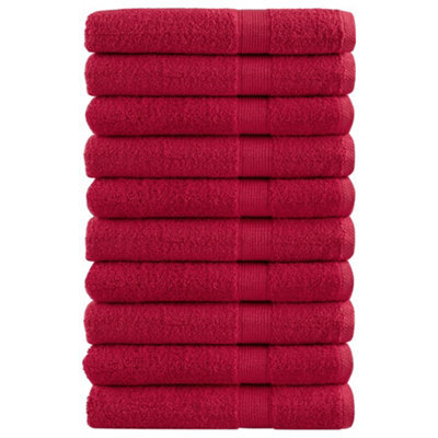 Berkfield Premium Towels Solund 10 Pcs Red 100X200 Cm 600 Gsm - image 1