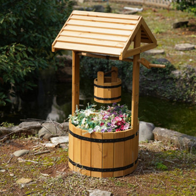 Actiasgear Wooden Wishing Well Garden Planter - image 1