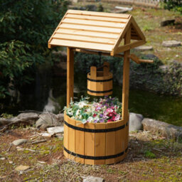 Actiasgear Wooden Wishing Well Garden Planter - thumbnail 1