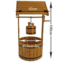 Actiasgear Wooden Wishing Well Garden Planter - thumbnail 4