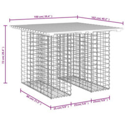 Berkfield Garden Bench Gabion Design 100X102X72 Cm Solid Wood Douglas - thumbnail 8