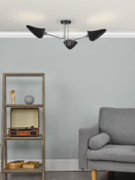 DAR Sebastian 3 Light Semi Flush Matt Black Polished Chrome - thumbnail 4