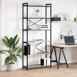 Berkfield Bookcase Grey Sonoma 80 X 30 X 188 Cm Engineered Wood - thumbnail 1