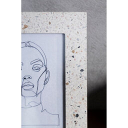 Orsina Small Terrazzo Photo Frame, Compact 4X6 Design With Multicoloured Stone Pattern, Freestanding Display - thumbnail 5