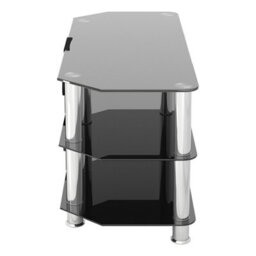 "Avf Classic 1M Glass Corner Tv Stand With Cable Management For Tvs Up To 50"" - Black & Chrome" - thumbnail 3