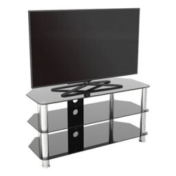 "Avf Classic 1M Glass Corner Tv Stand With Cable Management For Tvs Up To 50"" - Black & Chrome" - thumbnail 4