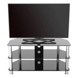 "Avf Classic 1M Glass Corner Tv Stand With Cable Management For Tvs Up To 50"" - Black & Chrome" - thumbnail 5