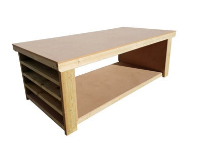Arbor Garden Solutions Workbench Mdf Top With Extra Shelving, Very Wide 4Th Depth Table (H-90Cm, D-120Cm, L-240Cm) - image 1