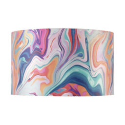 Happy Homewares Modern Chic Satin Fabric Lamp Shade With Colour Mix Marble Design - thumbnail 5