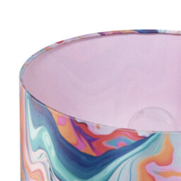 Happy Homewares Modern Chic Satin Fabric Lamp Shade With Colour Mix Marble Design - thumbnail 4