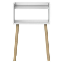 Taylor & Brown White Bedside Table Nightstand, Open Shelf Side Table With Storage, Tall End Table For Bedroom, Kids & Living Room - thumbnail 5