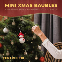 Festive Fix Champagne Mini Christmas Baubles 25 Pack Shatterproof Ornaments For Xmas Tree Decorations Matte Gloss Glitter - thumbnail 3