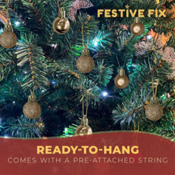 Festive Fix Champagne Mini Christmas Baubles 25 Pack Shatterproof Ornaments For Xmas Tree Decorations Matte Gloss Glitter - thumbnail 4