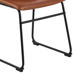 Wyld Haus Bogense Set Of 2 Tan Faux Leather Dining Chairs With Cream Stitching - thumbnail 8