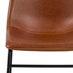 Wyld Haus Bogense Set Of 2 Tan Faux Leather Dining Chairs With Cream Stitching - thumbnail 7