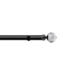 Unknown 28mm Fixed Length Metal Eyelet Curtain Pole Set In Black - Bella Finial, 250Cm - thumbnail 1