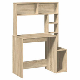 Walplus Desk With Shelves Sonoma Oak 100X45X140 Cm Engineered Wood - thumbnail 2