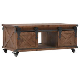 Berkfield Industrial Coffee Table Solid Fir Wood 91X51X38 Cm Brown - thumbnail 2