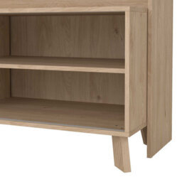 Wyld Haus Hobro Tv Unit, Natural Oak & White, 2 Sliding Doors - thumbnail 9