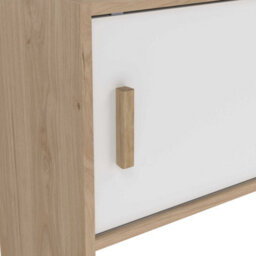 Wyld Haus Hobro Tv Unit, Natural Oak & White, 2 Sliding Doors - thumbnail 8