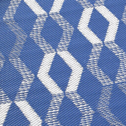 Fusion Rico Outdoor Vertical Zig Zags Uv Resistant Blue Outdoor Rug - thumbnail 3