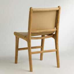 Where Saints Go Ltd London Dining Chair, Taupe Leather Sling, Solid Teak Frame By Where Saints Go - thumbnail 8