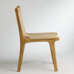 Where Saints Go Ltd London Dining Chair, Taupe Leather Sling, Solid Teak Frame By Where Saints Go - thumbnail 9