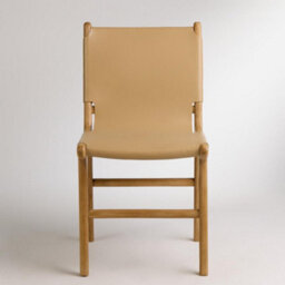 Where Saints Go Ltd London Dining Chair, Taupe Leather Sling, Solid Teak Frame By Where Saints Go - thumbnail 6