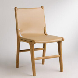 Where Saints Go Ltd London Dining Chair, Taupe Leather Sling, Solid Teak Frame By Where Saints Go - thumbnail 7