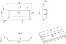 Affine 800mm Bathroom Vanity Unit Wall Hung Furniture Cabinet Basin Soft Close White - thumbnail 6