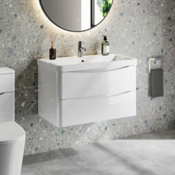 Affine 800mm Bathroom Vanity Unit Wall Hung Furniture Cabinet Basin Soft Close White - thumbnail 2
