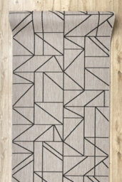 RugsX Runner Sizal Floorlux Design 20605 Triangles, Geometric Silver / Black  120X100 Cm - thumbnail 1