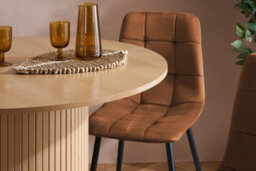 Birlea Axel Round Fluted Dining Set Table With 4 Chairs - thumbnail 3