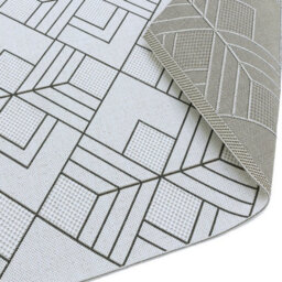 White Outdoor Rug, Geometric Stain-Resistant Rug For Patio Garden Balcony, 4mm Modern Outdoor Area Rug-80Cm X 150Cm - thumbnail 5