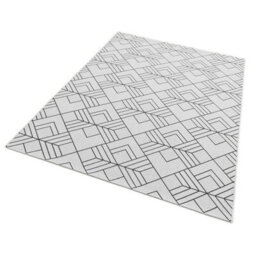 White Outdoor Rug, Geometric Stain-Resistant Rug For Patio Garden Balcony, 4mm Modern Outdoor Area Rug-80Cm X 150Cm - thumbnail 4