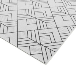 White Outdoor Rug, Geometric Stain-Resistant Rug For Patio Garden Balcony, 4mm Modern Outdoor Area Rug-80Cm X 150Cm - thumbnail 2