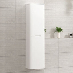 Royal Bathrooms Venice 1400 X 350mm Terracotta Clay 2-Door Groove Handle Wall Hung Tall Boy Bathroom Cabinet Storage Cupboard Unit