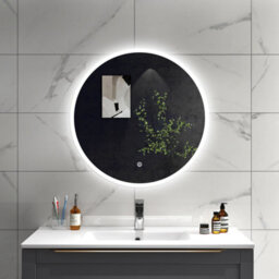 Sline 700mm Round Bathroom Led Mirror Dimmable White Colour Anti-Fog Touch Control Memory Function - thumbnail 1